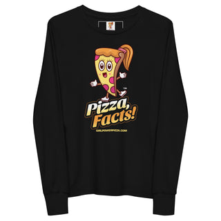 Pizza Facts! -Girl Power Pizza - Girl's Long Sleeves - Girl Power Pizza