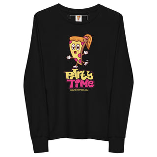 Party Time - Girl Power Pizza - Girl's Long Sleeves - Girl Power Pizza