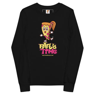 Party Time - Girl Power Pizza - Girl's Long Sleeves - Girl Power Pizza